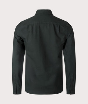 Fred Perry Oxford Shirt in Night Green, 100% Cotton. At EQVVS Menswear. Back shot