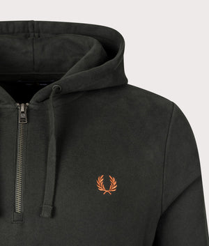 Fred Perry Smock Hoodie in Night Green at EQVVS Menswear Detail Shot