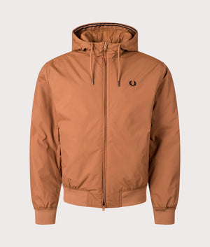 Fred Perry Hooded Brentham Jacket in Marmalade at EQVVS. Front Shot. 