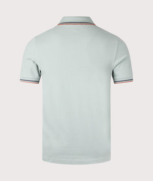 Fred Perry Twin Tipped Polo Shirt in Silver Blue. Shot at EQVVS.  Back shot. 