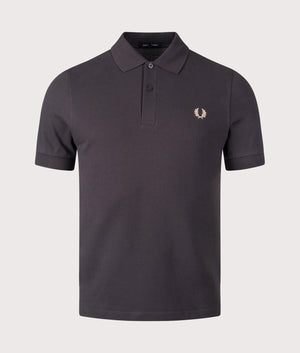 Fred Perry Polo Shirt in Anchor Grey. Shot at EQVVS. Front shot. 