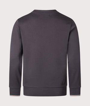 Fred Perry, Crew Neck Sweatshirt, Anchor Grey/ Oatmeal, Eqvvs Menswear, back shot angle
