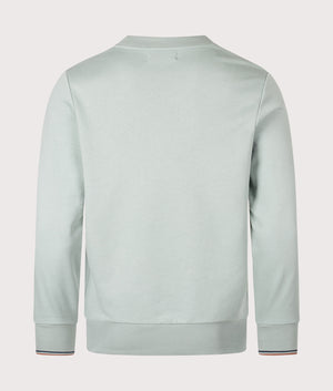 Fred Perry, Crew Neck Sweatshirt, Silver Blue, Eqvvs Menswear, back shot angle