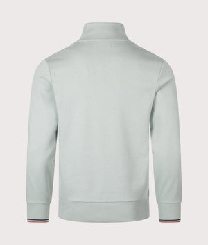 Fred Perry, Quarter Zip Sweatshirt, Silver Blue, Eqvvs Menswear, back shot angle