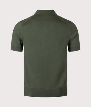 Fred Perry Cotton Polo Shirt in Court Green. Shot at EQVVS.  Reverse shot. 