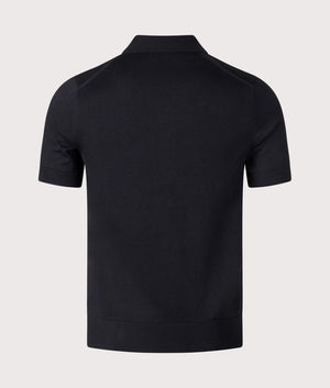 Fred Perry Cotton Polo Shirt in Black. Shot at EQVVS.  Reverse shot. 