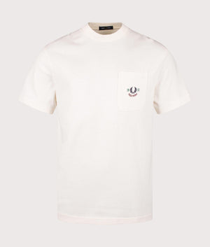 Fred Perry Relaxed 1952 T-shirt in Ecru, 100% cotton at EQVVS. Front shot. 