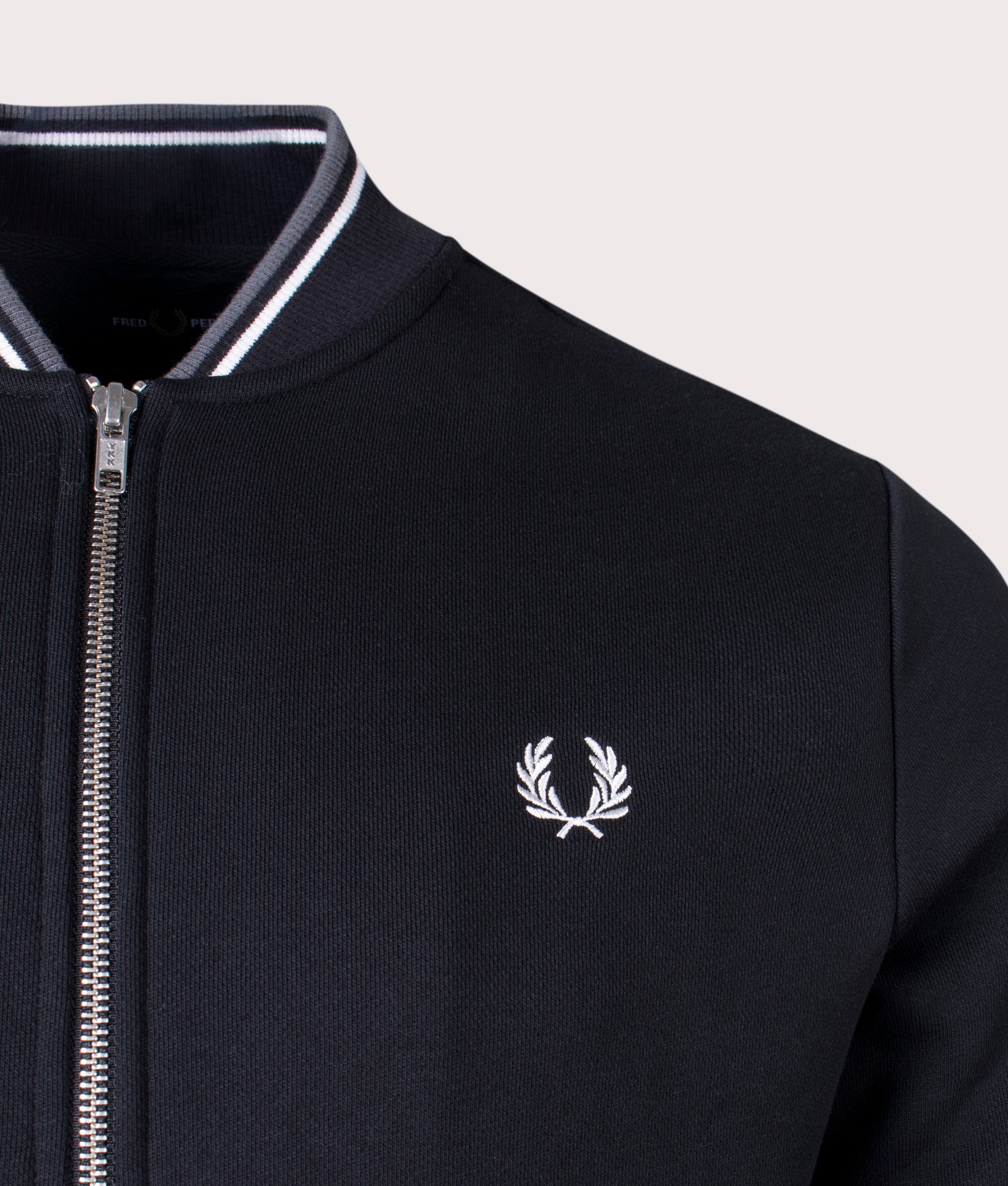 Fred perry tipped sweat deals bomber jacket in black