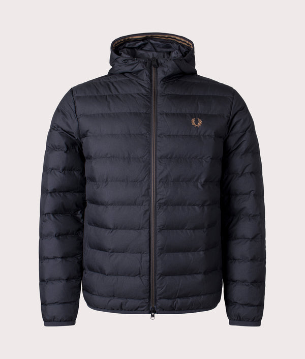 Fred perry hooded puffer jacket in black best sale