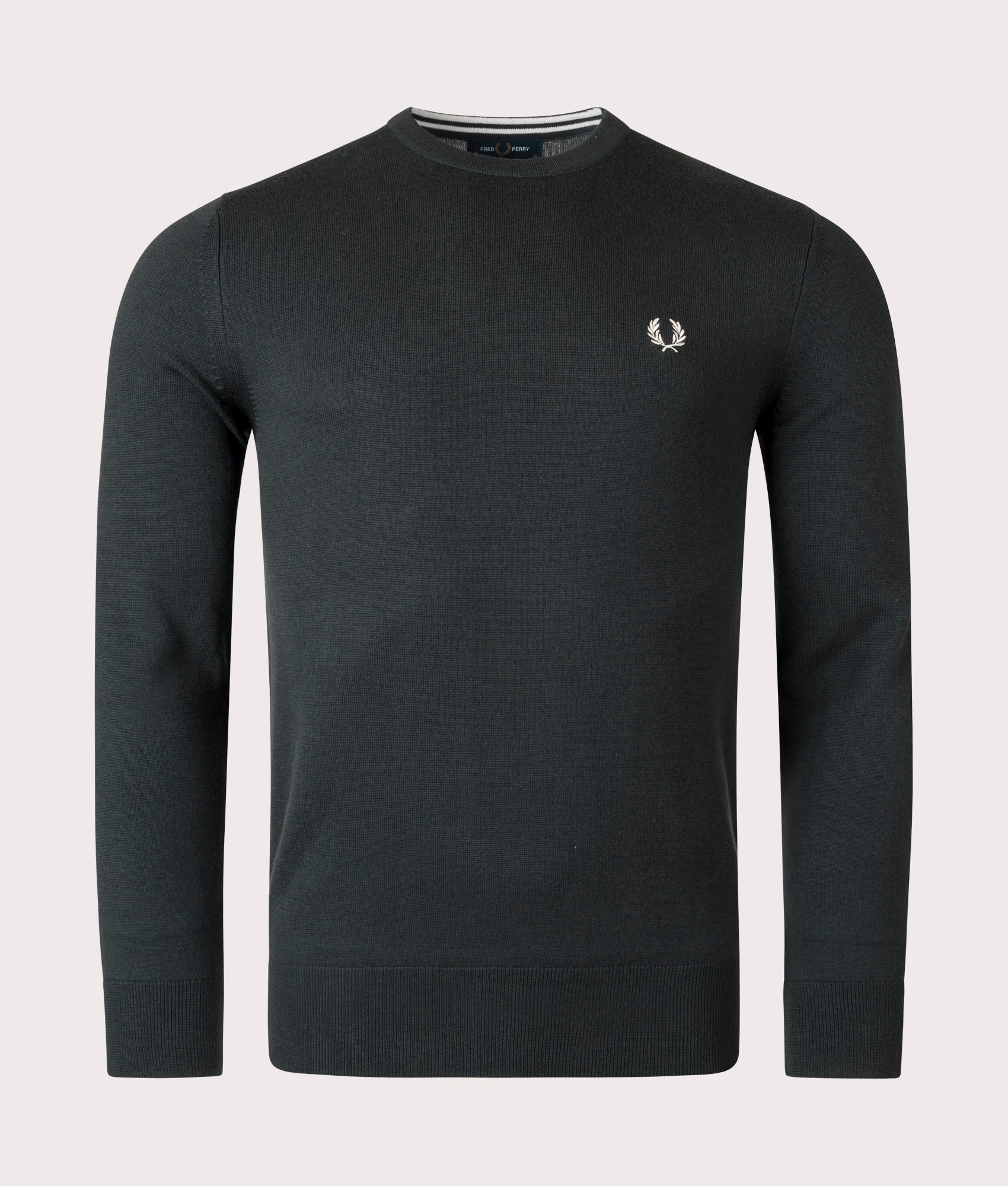 Classic Crew Neck Jumper In Night Green | Fred Perry | EQVVS