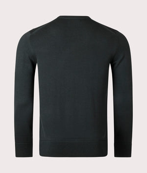 Classic Crew Neck Jumper-Night Green-Fred Perry-EQVVS-Back-Image