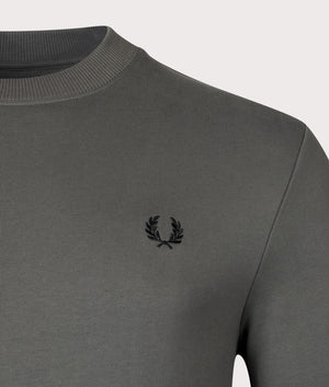 Fred Perry embroidered logo sweat in dark green