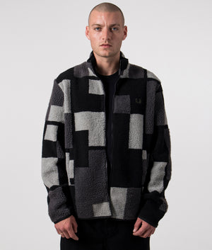 Pixel Borg Fleece Black, Fred Perry, EQVVS, Front 1