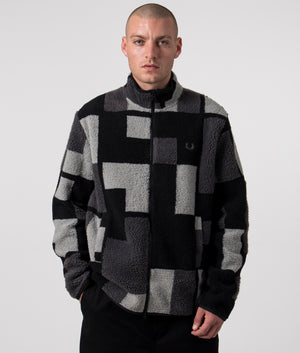 Pixel Borg Fleece Black, Fred Perry, EQVVS, Front2