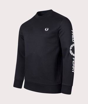 Sleeve Graphic Sweatshirt Black Fred Perry EQVVS