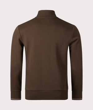 Quarter Zip Sweatshirt-Q21 Burnt Tobacco-Fred Perry-EQVVS-Back-Image