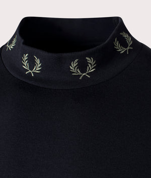 Laurel Wreath Neck Long Sleeve In 102 Black | Fred Perry | EQVVS