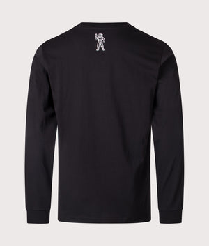 Billionaire Boy's Club Small Arch Logo Long Sleeve T-Shirt in Black. Shot at EQVVS. Detail shot. 