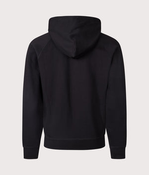 Billionaire Boy's Club Small Arch Zip Through Hoodie in Black. Shot at EQVVS.  Back shot. 