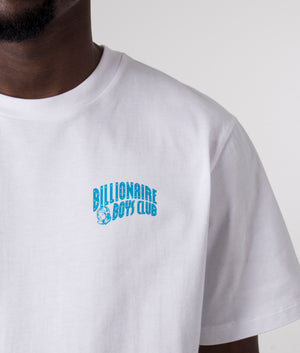 Small Arch Logo Highlight T-Shirt in White by Billionaire Boys Club. EQVVS Detail Shot.