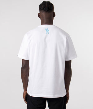 Small Arch Logo Highlight T-Shirt in White by Billionaire Boys Club. EQVVS Back Angle Shot.