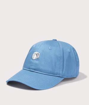 Billionaire Boys Club Astro Logo Curved Visor Cap in blue at EQVVS Angle Shot