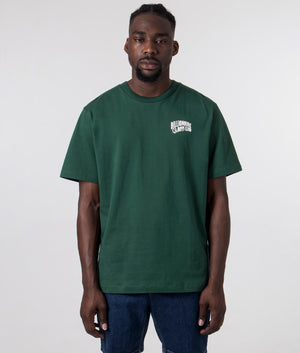 Small Arch Logo T-Shirt in Forest Green by Billionaire Boys Club. EQVVS Front Angle Shot.