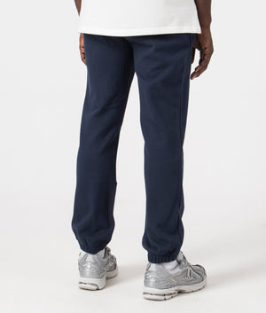 Billionaire Boy's Club Helmet Logo Joggers in Navy. Back angle model shot at EQVVS