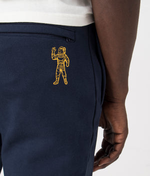 Billionaire Boy's Club Helmet Logo Joggers in Navy. Detail back angle model shot at EQVVS