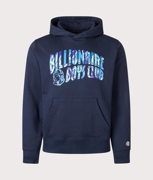 Camo Arch Logo Hoodie in Navy by Billionaire Boys Club. EQVVS Front Angle Shot.