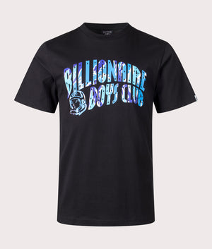 Camo Arch Logo T-Shirt in Black by Billionaire Boys Club. EQVVS Front Angle Shot.