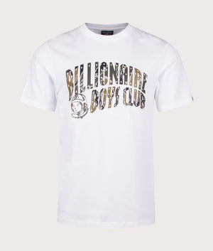 Camo Arch Logo T-Shirt in White by Billionaire Boys Club. EQVVS Shot.