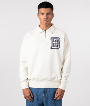 College Quarter Zip Sweatshirt Off White Billionaire Boys Club EQVVS Menswear