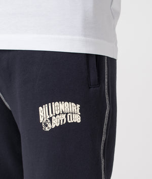 Billionaire Boy's Club Puff Small Arch Logo Contrast Joggers in Navy. Shot at EQVVS.  Detail shot. 