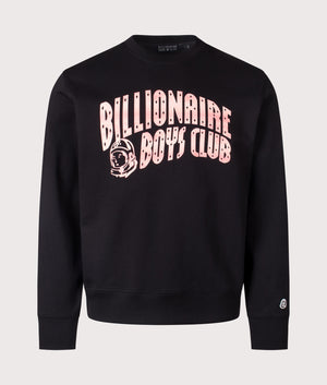 Billionaire Boy's Club Mountain Fill Arch Logo Sweatshirt in Black. Shot at EQVVS. Front shot. 