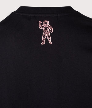 Billionaire Boy's Club Mountain Fill Arch Logo Sweatshirt in Black. Shot at EQVVS. Detail shot. 