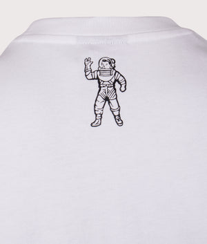 Billionaire Boy's Club Embellished Arch Logo T-Shirt in White. Shot at EQVVS. Detail shot. 