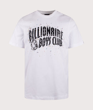 Billionaire Boy's Club Embellished Arch Logo T-Shirt in White. Shot at EQVVS.  Front shot. 