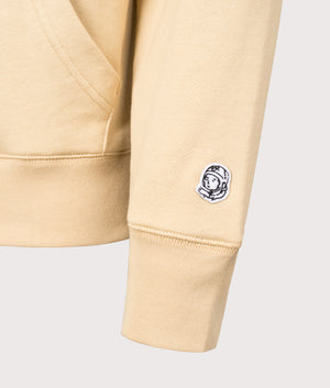 Billionaire Boy's Club Small Arch Logo Hoodie in Sand/White. Shot at EQVVS.  Detail shot. 