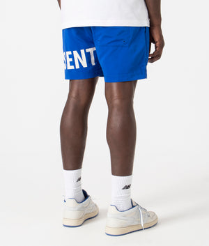 Regular Fit Represent Swim Shorts in Cobalt by Represent. EQVVS Back Angle Shot.