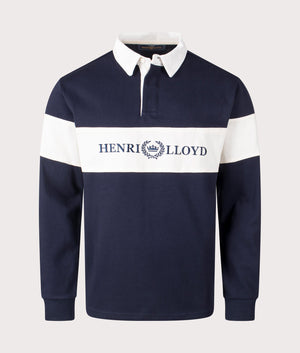 Henri-Lloyd Voyager Rugby Shirt in Navy Blue. Shot at EQVVS. Front shot