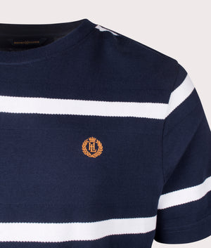 Henri-Lloyd Salcombe T-Shirt in Navy Blue. Shot at EQVVS. Detail shot