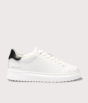 Mallet GRFTR Lite Trainers in White/Black Tab. Shot at EQVVS.  Side shot. 