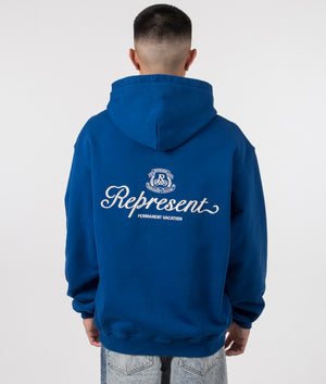 Permanent Vacation Hoodie in Royal Blue by Represent. EQVVS Model Shot. 