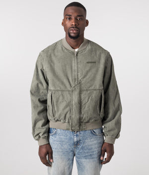 Inset Sleeve Bomber Jacket in Khaki by Represent. EQVVS Model Shot. 