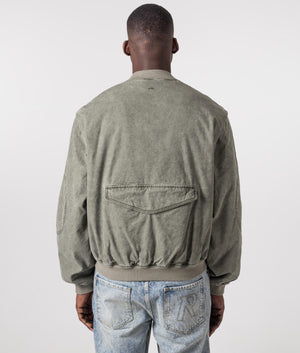 Inset Sleeve Bomber Jacket in Khaki by Represent. EQVVS Model Shot. 