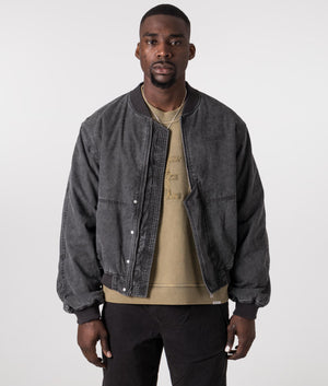 Inset Sleeve Bomber Jacket in Stained Black by Represent. EQVVS Model Shot. 