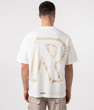 Represent, Masking Tape Initial T-Shirt, flat white, Eqvvs Menswear, back shot angle