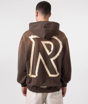 Represent, Masking Tape Initial Hoodie, cedar, Eqvvs Menswear, back shot angle