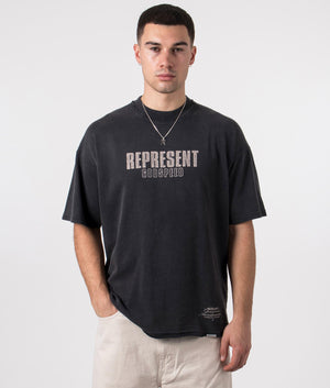 Represent, Godspeed T-Shirt, aged black, Eqvvs Menswear, front shot angle